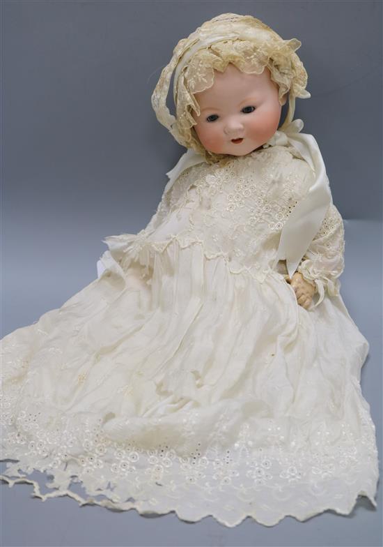 An Armand Marseille bisque headed baby doll,